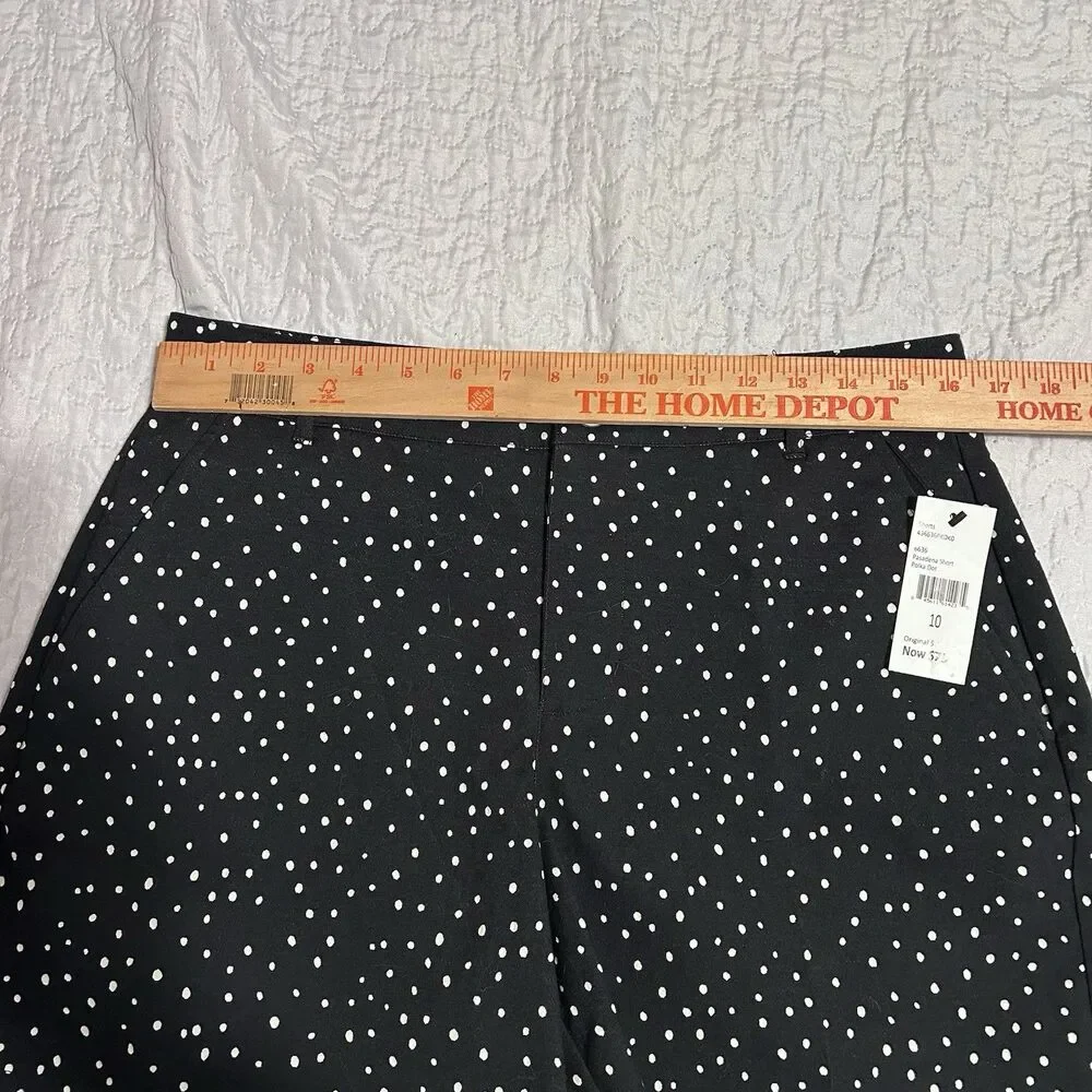 Cabi Pasadena Polka Dot Shorts Black White Size 10 NWT Classic Summer